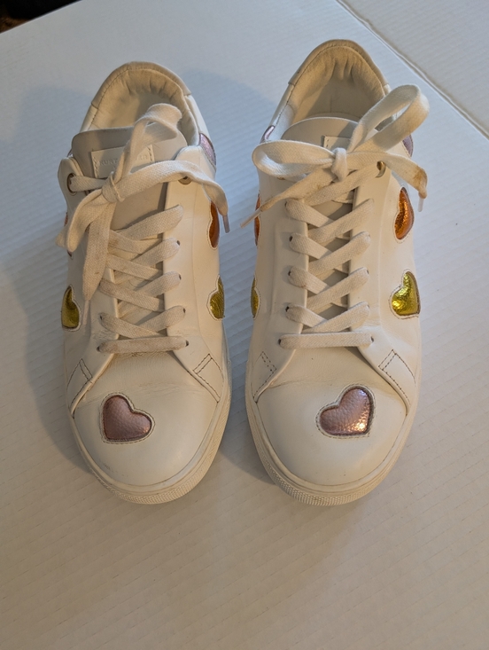 Kurt Geiger Shoes - Kurt Geiger London Lane Love White Heart Print Lace Up Sneakers Size EU 39
